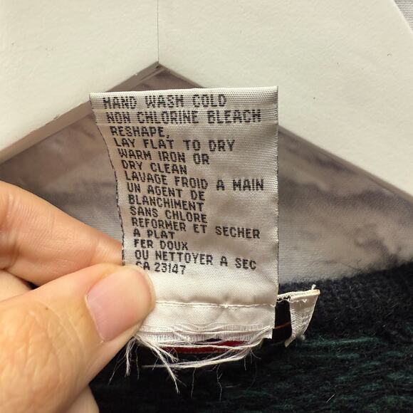 Vintage Womens Talbots Cardigan Sweater Size XL Striped Black Mohair Wool Button - Picture 5 of 6